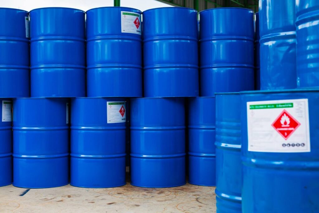 Blue Colour Coded Flamable Waste